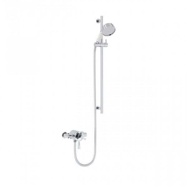 Doucheset Heritage Bathrooms Gracechurch Exposed Shower met Flexibele Riser Kit 710x137x158mm Chroom