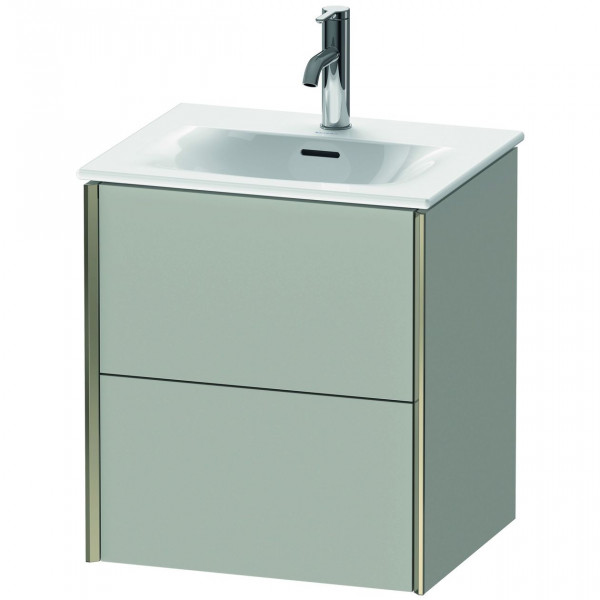 Fonteinmeubel Duravit XViu hangend 2 laden, voor wastafel Viu 510mm Betongrijs mat/Champagne XV41310B107