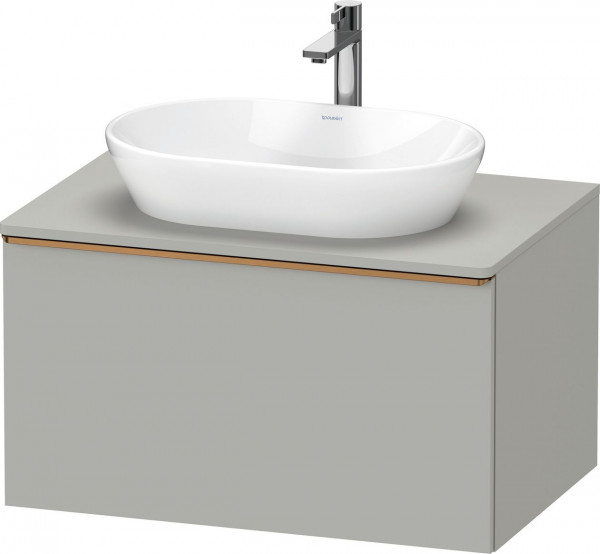 Wastafelmeubel Voor Opzet Waskom Duravit D-Neo lade, bronzen handgreep 800mm Betongrijs mat DE4947004070000