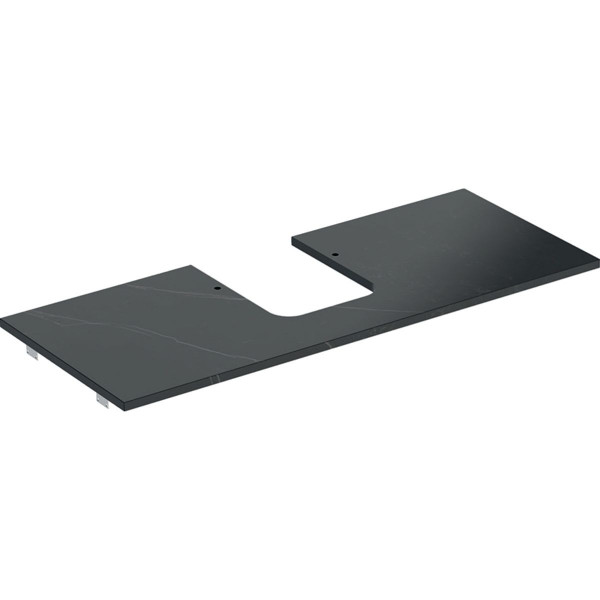 Wastafelblad Geberit ONE voor 1 ovale wastafel 1200x20mm Marmer look zwart mat
