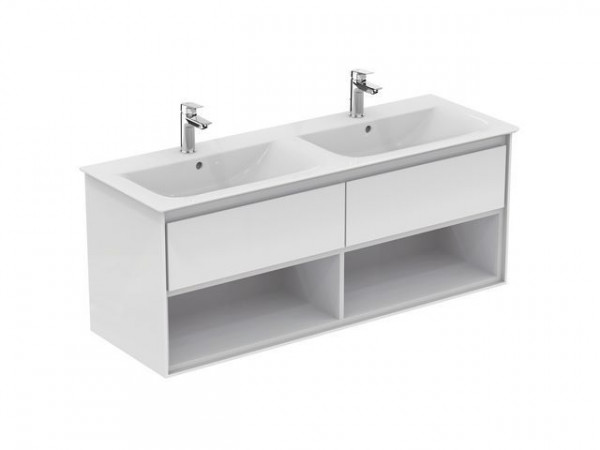 Ideal Standard Möbel für Doppelwaschtisch 2 Schubladen Connect Air (E0829) Blanc Brillant/Blanc Mat