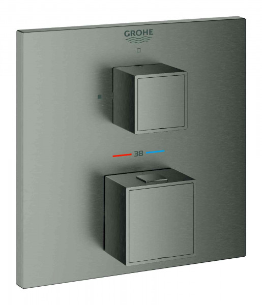 Grohe Thermostaatkraan Bad Grohtherm Cube 1 Uitgang met afsluiter 158x43mm Brushed Hard Graphite