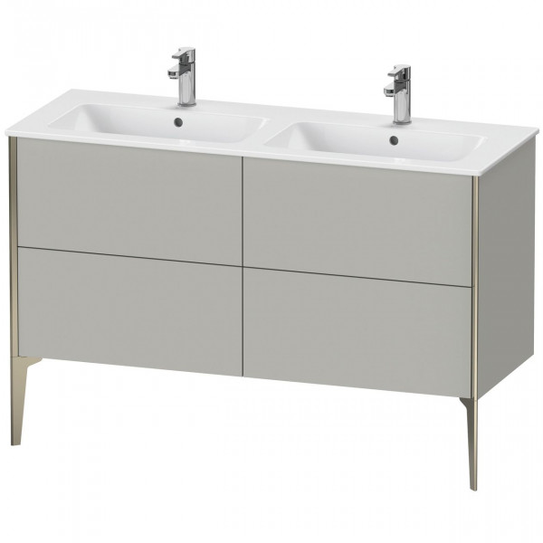 Dubbel Wastafelmeubel Duravit XViu 4 laden, voor wastafel ME 1280mm Betongrijs mat/Champagne XV44850B107