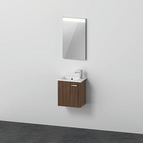 Badkamermeubel Set Duravit XBase Wastafel met badmeubel en spiegel, uitvoering links 400mm Natuurlijk Eiken