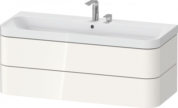 Badkamermeubel Set Duravit Happy D.2 Plus 2-gats wastafel, c-vormige kast met 2 laden 1175mm Wit hoogglans HP4349E22220000