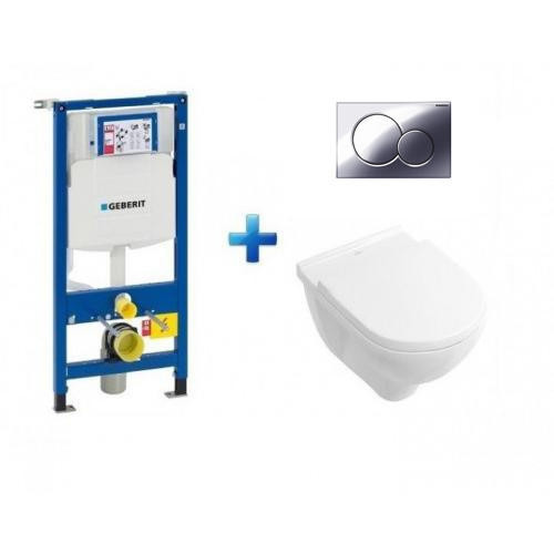 Villeroy en Boch Hangend Toilet O.novo Wit inbouwreservoir Bedieningsplaat Toiletbril 4in1