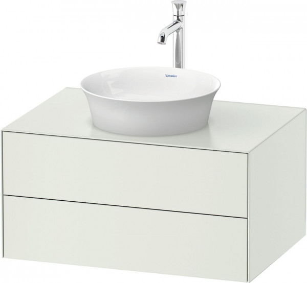 Wastafelmeubel Voor Opzet Waskom Duravit White Tulip 2 laden 800x408mm Wit zijden mat WT498503636