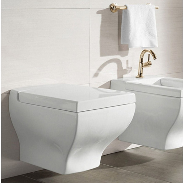 Vierkante WC Bril Villeroy en Boch La Belle Alpenwit Ceramicplus | SuperBath