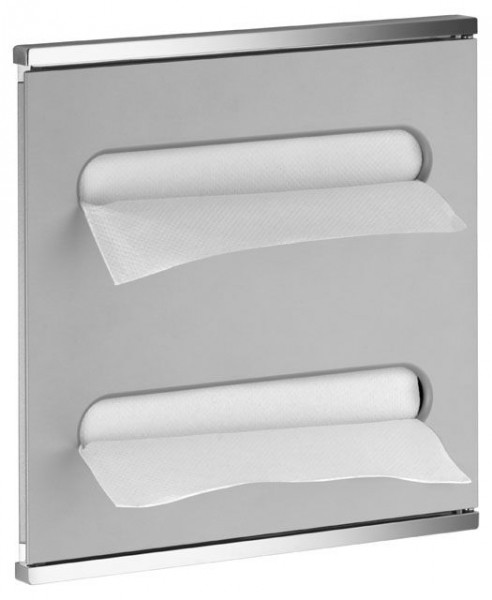 Keuco Dubbele papieren handdoekdispenser Plan Integraal 326x325x143mm Chroom/Aluminium gelakt recht
