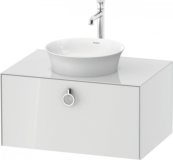 Wastafelmeubel Voor Opzet Waskom Duravit White Tulip 1 lade, handgreep 800x408mm Wit hoogglans WT498008585