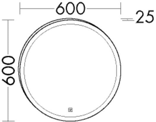 Badkamerspiegel Met Verlichting Burgbad RL10 ø640mm SIDM060-PN645