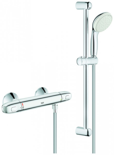 Doucheset Grohe Grohtherm 1000 600mm Thermostatisch met EcoButton Chroom