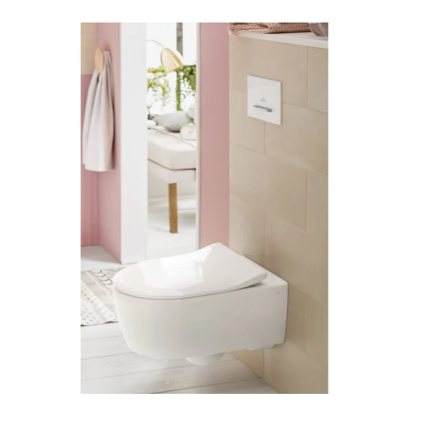 Villeroy en Boch Hangend Toilet Avento Wit Randloos Toiletbril Soft Close Quick Release Slimseat
