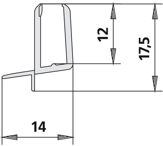 Kermi ATEA Horizontale afdichtingsstrip lengte 985 mm (2534044)