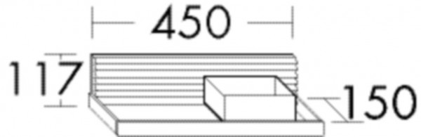 Plank Burgbad Fiumo 1 doos 450mm Zwart ACDX045-PN491