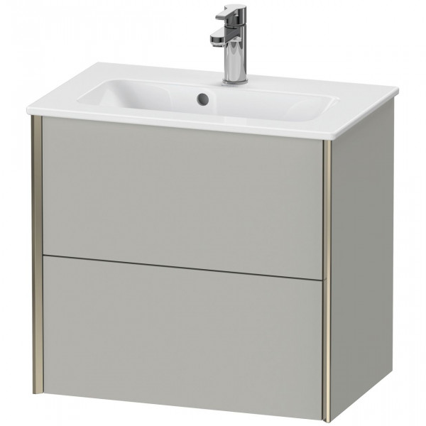 Wastafel Onderkast Duravit XViu 2-lades wandhangend, voor ME compacte wastafel 610mm Betongrijs mat/Champagne XV41780B107