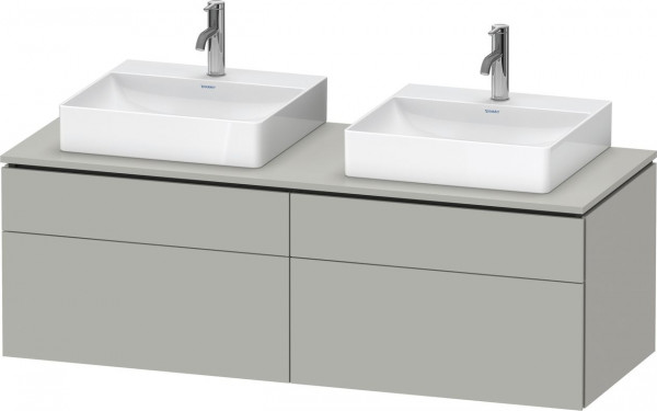 Dubbel Wastafelmeubel Duravit L-Cube 4 laden 1420mm Betongrijs mat LC4872B07070000