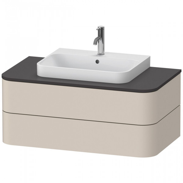 Wastafelmeubel Voor Opzet Waskom Duravit Happy D.2 Plus 2 lades, voor wastafel 1000mm Taupe Supermat HP496108383