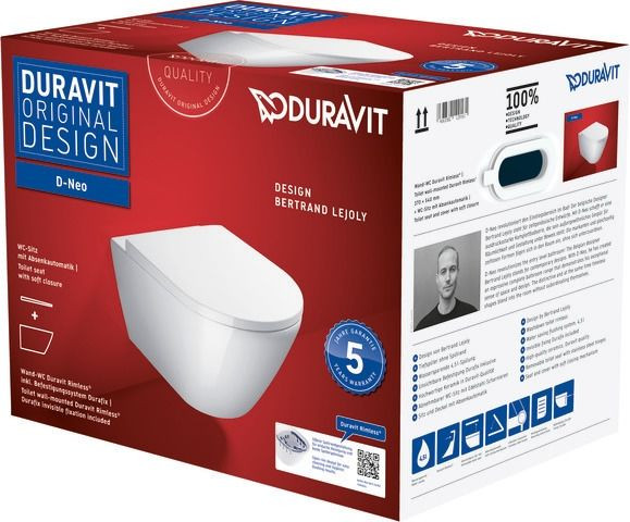 Hangend Toilet Set Duravit D-Neo SoftClose 370x400mm Wit