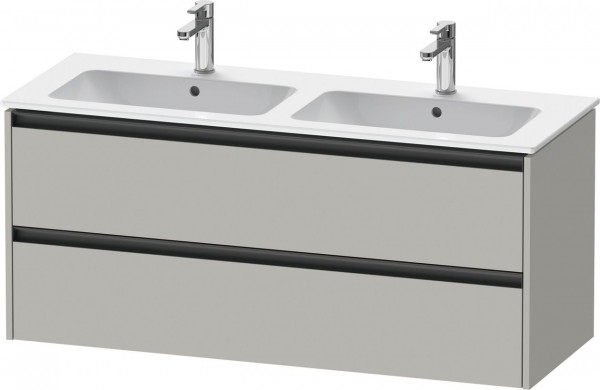 Dubbel Wastafelmeubel Duravit Ketho.2 2 lades, antraciet handgrepen 1280x550mm Betongrijs mat K25266007070000