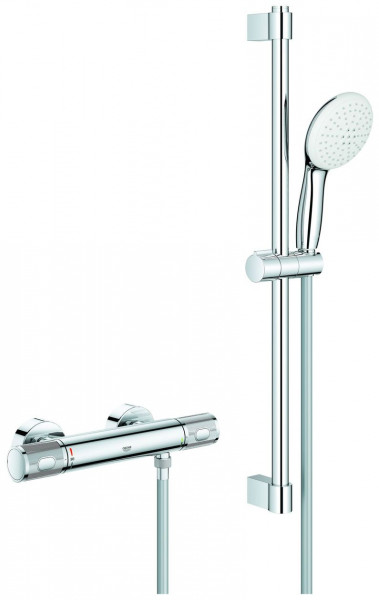 Doucheset Grohe Grohtherm 1000 Performance Thermostatische mengkraan, 2 jets 600mm Chroom 34834001