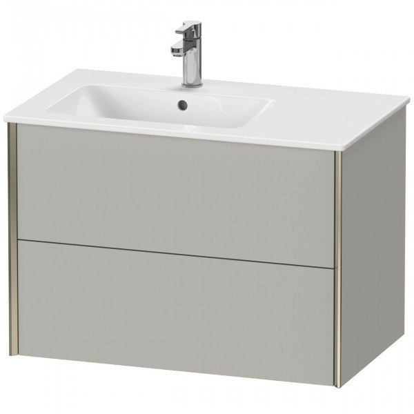 Wastafel Onderkast Duravit XViu Wandhangend met 2 lades, voor linkse wastafel ME 810mm Betongrijs mat/Champagne XV41580B107