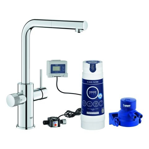 1 Gats Mengkraan Grohe GROHE Blue Pure GROHE Blue S-Size filter Chroom