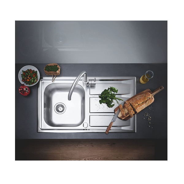 Grohe Inbouw Spoelbak K500 Sink-Benel met spoelbak in RVS/Eéngreeps Wastafelmengkraan RVS 31573SD0