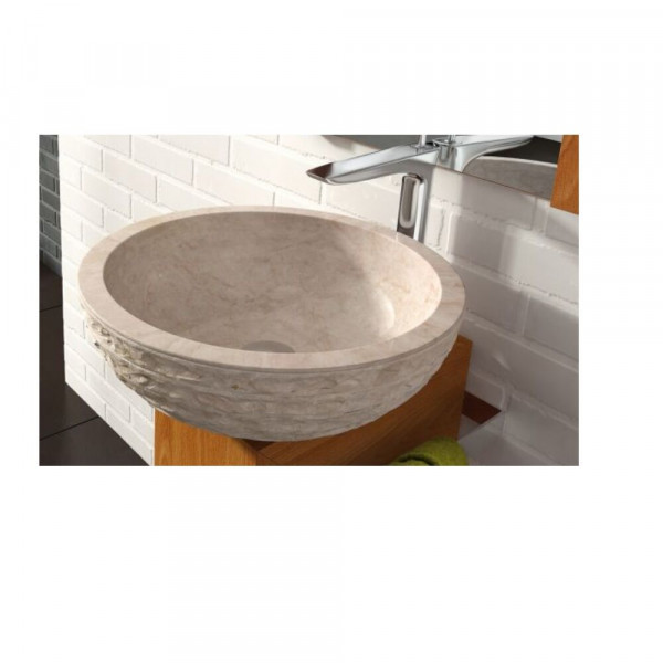 The Bath Collection Opzetwastafel PUKET in steen 450x150mm Beige