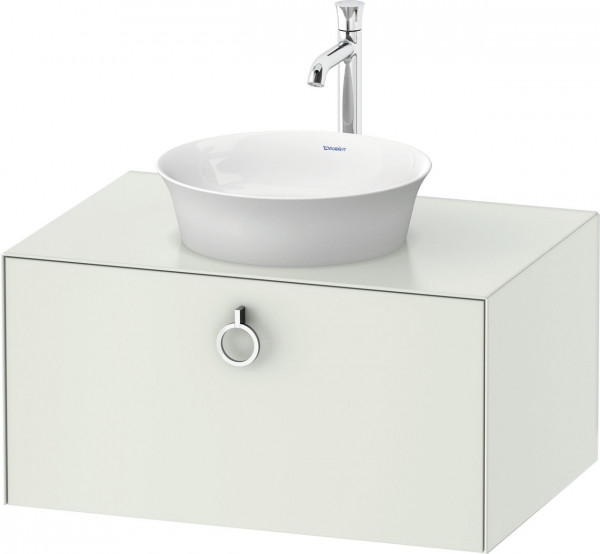 Wastafelmeubel Voor Opzet Waskom Duravit White Tulip 1 lade, handgreep 800x408mm Wit zijden mat WT498003636