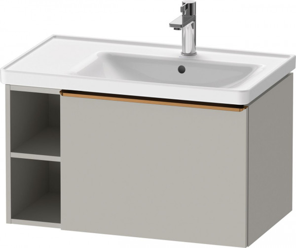 Wastafel Onderkast Duravit D-Neo lade, bronzen handvat, 2 nissen rechts 784mm Betongrijs mat DE4257004070000