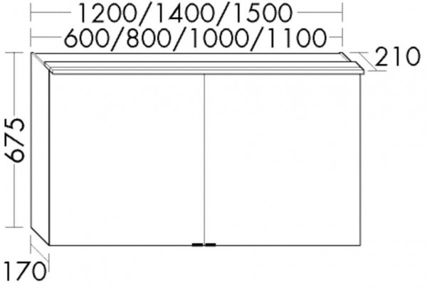 Badkamerkasten Burgbad Vry 3 deuren 606x670mm Aanpasbaar SPIY061-PN610