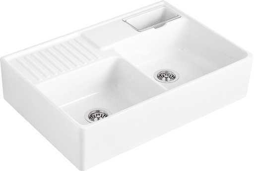 Villeroy en Boch Opbouw Spoelbak dubbele 895mm White Alpin CeramicPlus | Excenter afvoer | 0